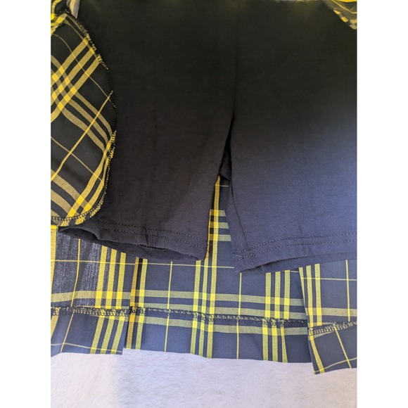 Dennis Girls G10 Plaid Skirt Navy Yellow Pleated A-line Skort School Uniform - Picture 4 of 7